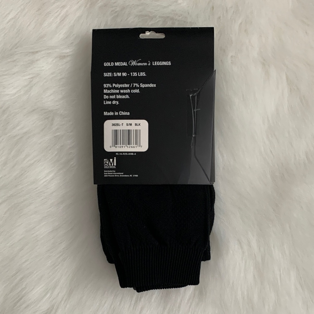 Women's Black Fleece Lined Leggings - Picture 2 of 2